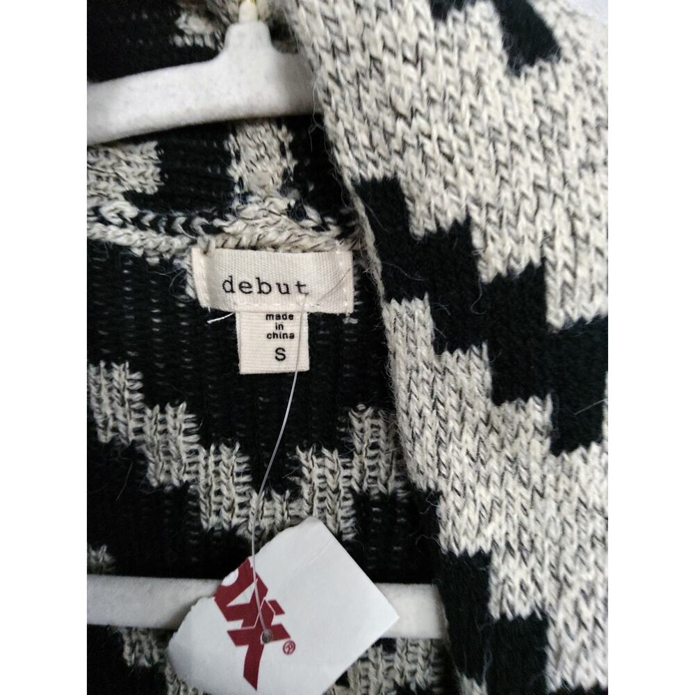NWT chunky knit Aztec sweater cardigan sz S oversized Western native tribal boho - Picture 4 of 6